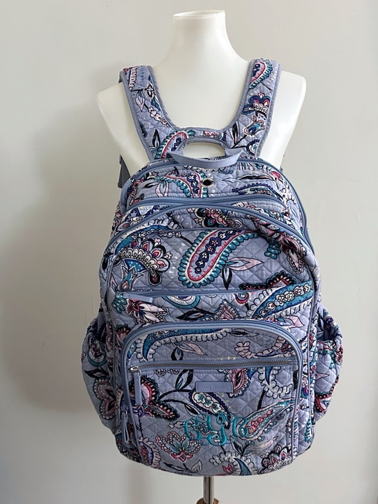 Vera Bradley Handbags - Vera Bradley Quilted Paisley Light Blue Purple Backpack Granola School Baby Bag